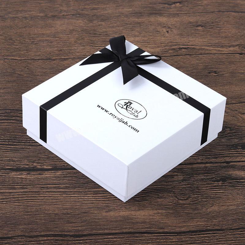 OEM Custom  Cardboard Paper Black Ribbon Packaging Gift Boxes