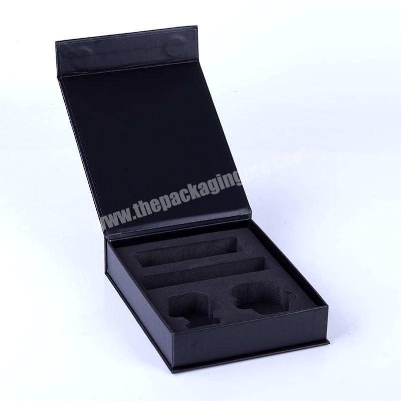 OEM Custom Design Luxury Black Paper Packaging Magnetic Gift Box
