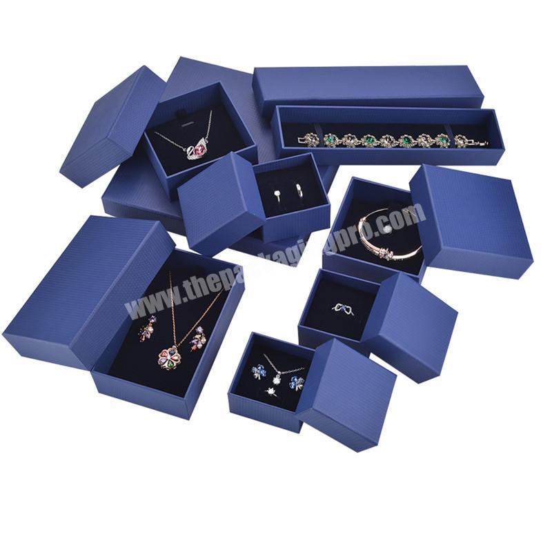 OEM Jewelry Box Luxury Paper Custom Logo Blue Jewelry Box