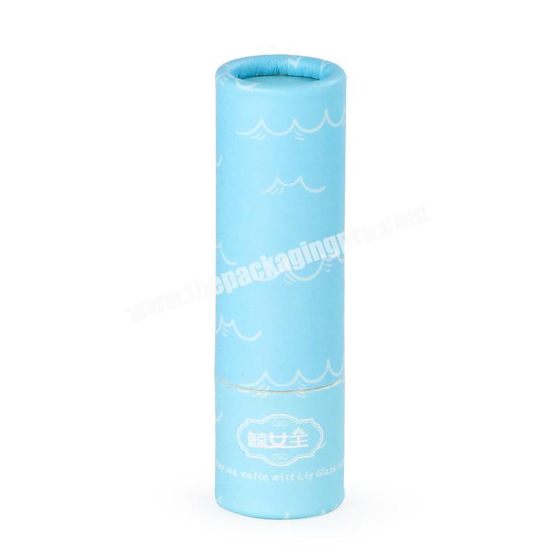 Fancy printing eco friendly cylinder cosmetic packaging empty paperboard lip balm tubes