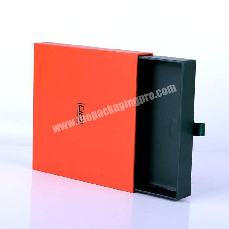 OEM private custom small cardboard orange color pull out lash box product box drawer gift box design