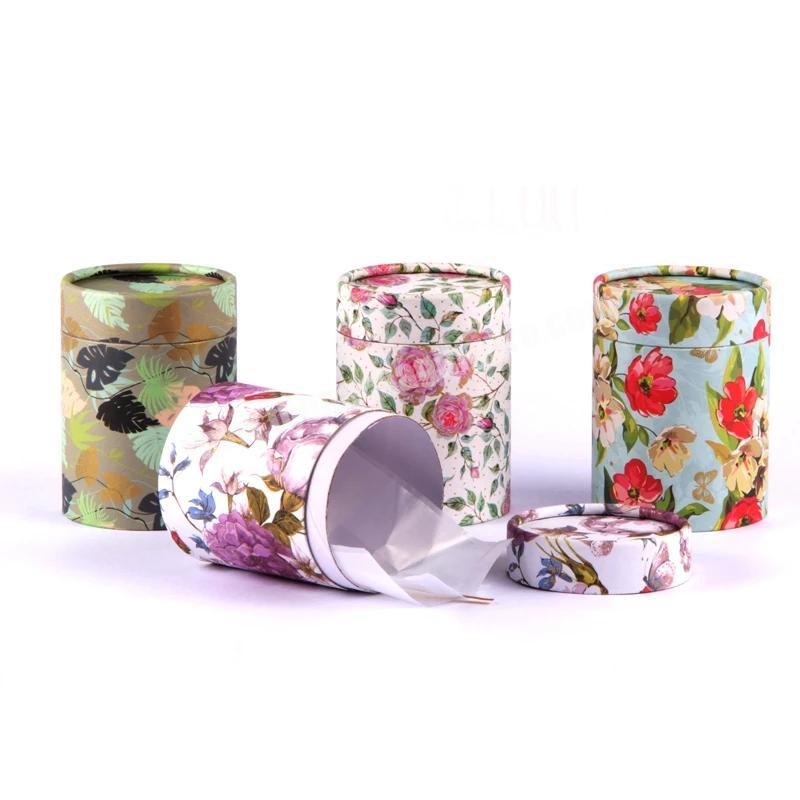 Packaging Box Art Flower Paper Cylinder Shape Coffee Powder Caddy Necktie Cheaper Price Chinese Factory Boxes