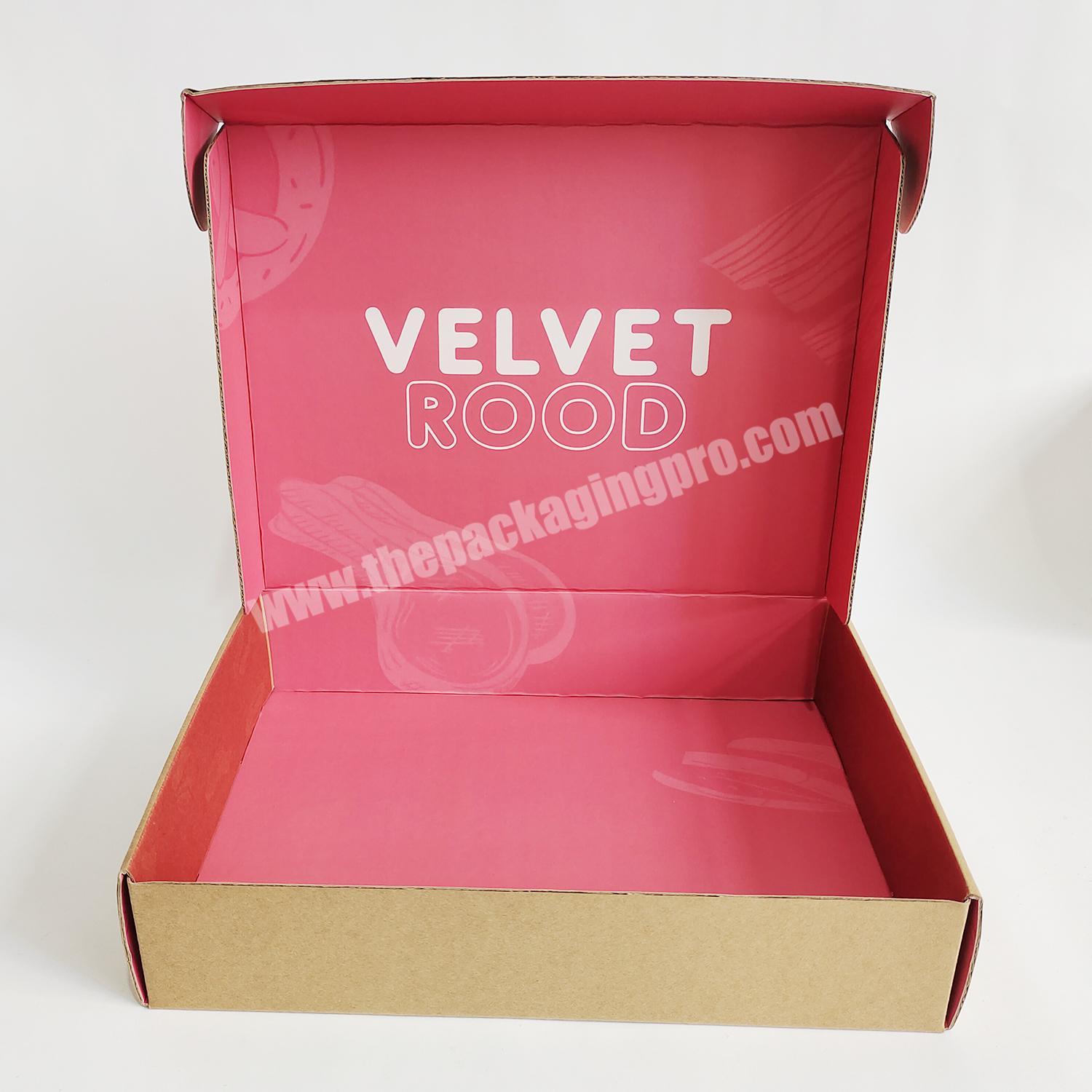 Packaging Customised Custom Logo eco Friendly Black Corrugated Currogated Pink Mailer Boxes