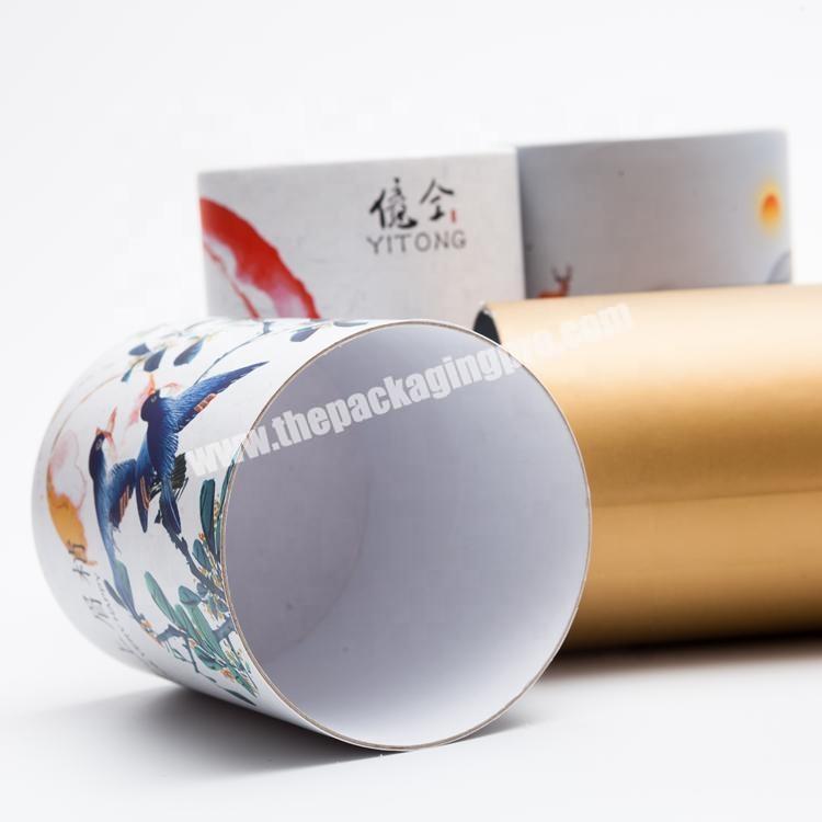 Packaging custom all round paper tube cylinder round box with custom for tea or food