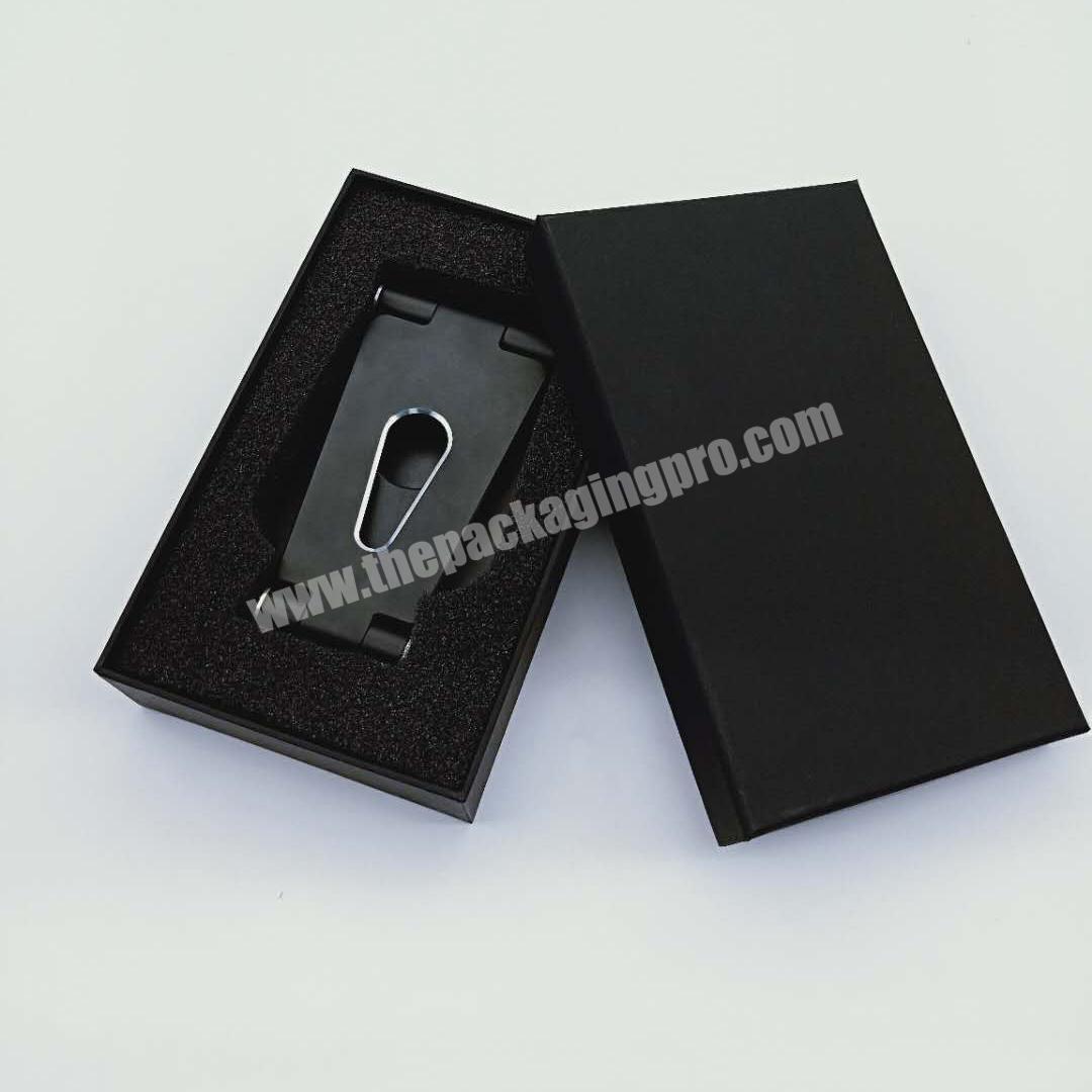 Wholesale Packaging electronic gift box matt black top and bottom luxury