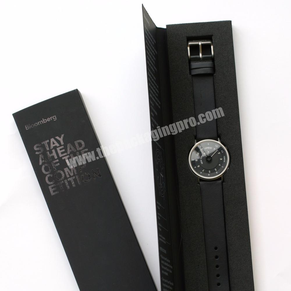 Paper Custom Rectangle Shape Watch Box With Foam Insert