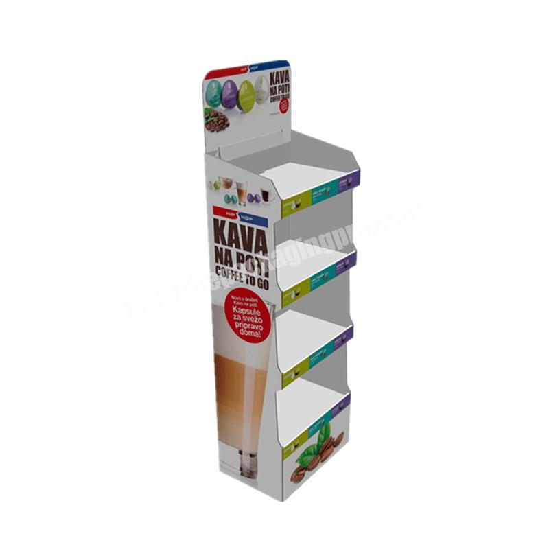 Paper Display Stand For Milk Drink Pop Corrugated Cardboard Floor Display