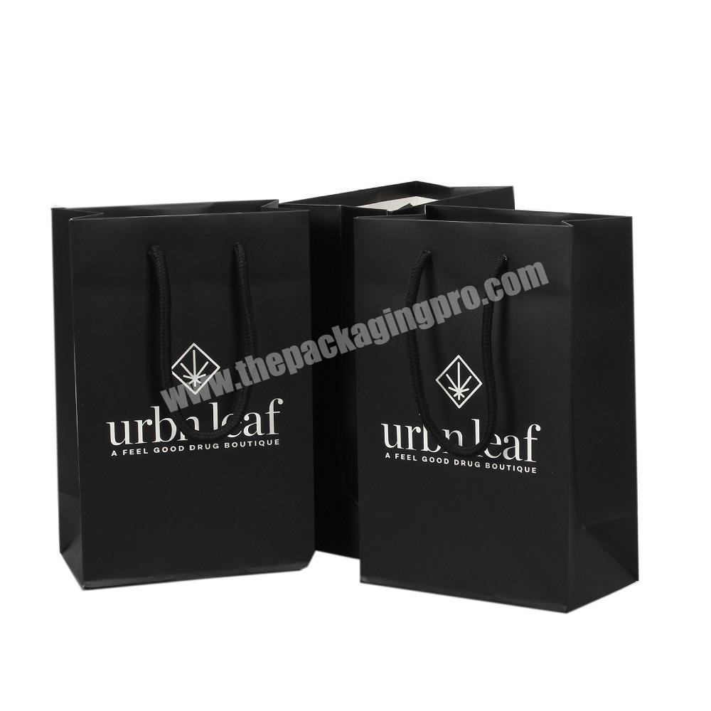 Paper Gift Bag Custom Print Craft Paper Bag Takeaway Black Kraft Paper Bag