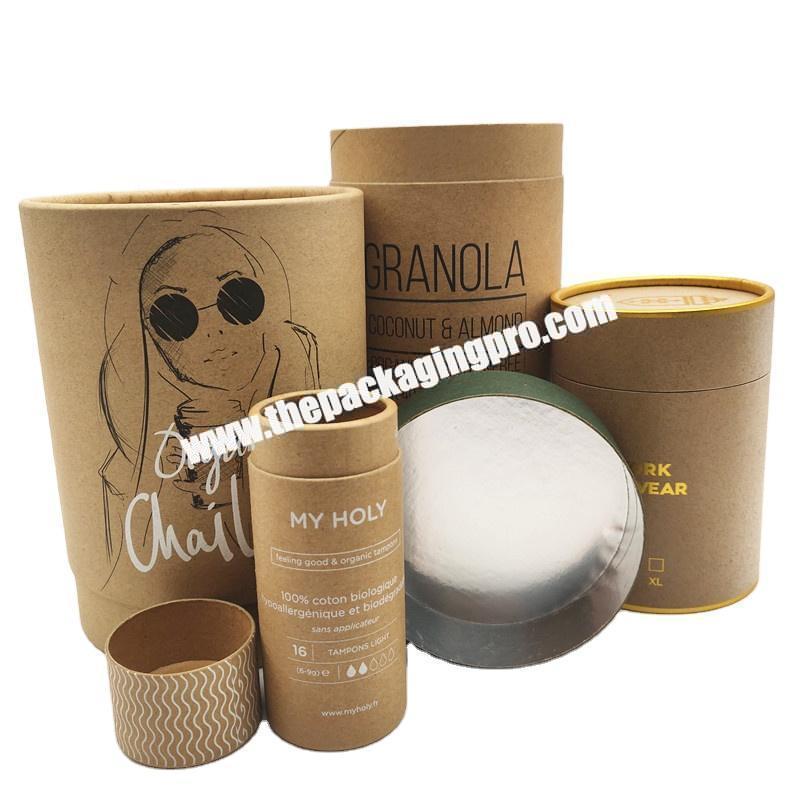 Eco friendly Food Grade Quality Round Packaging Kraft Paper tube Cardboard Tube for protein powder / coffee Tea