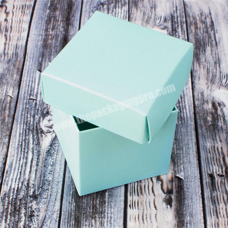 Party Favors Decoration Mini Small Square Cube Blue Paper Gift Boxes wholesale with Lids