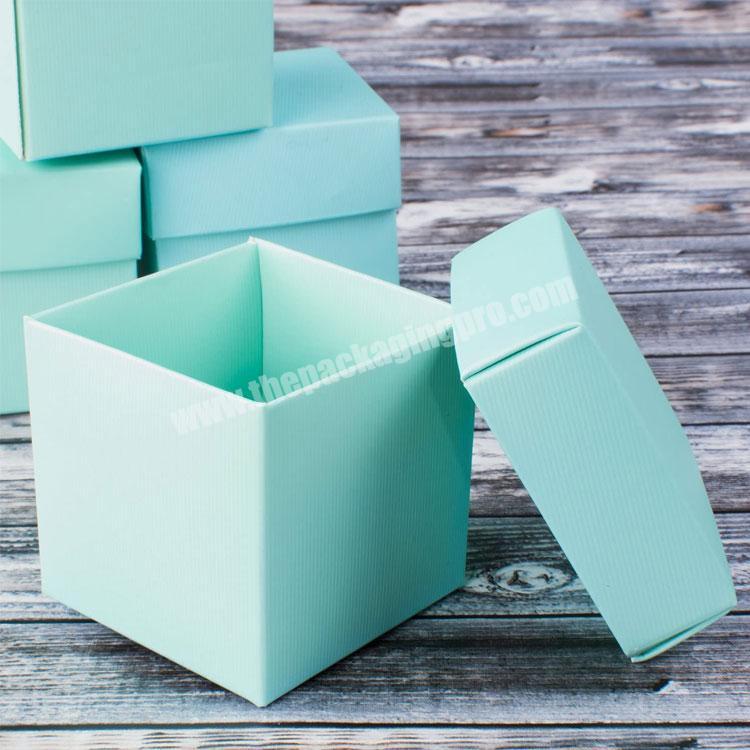 Party Favors Decoration Mini Small Square Cube Blue Paper Gift Boxes wholesale with Lids