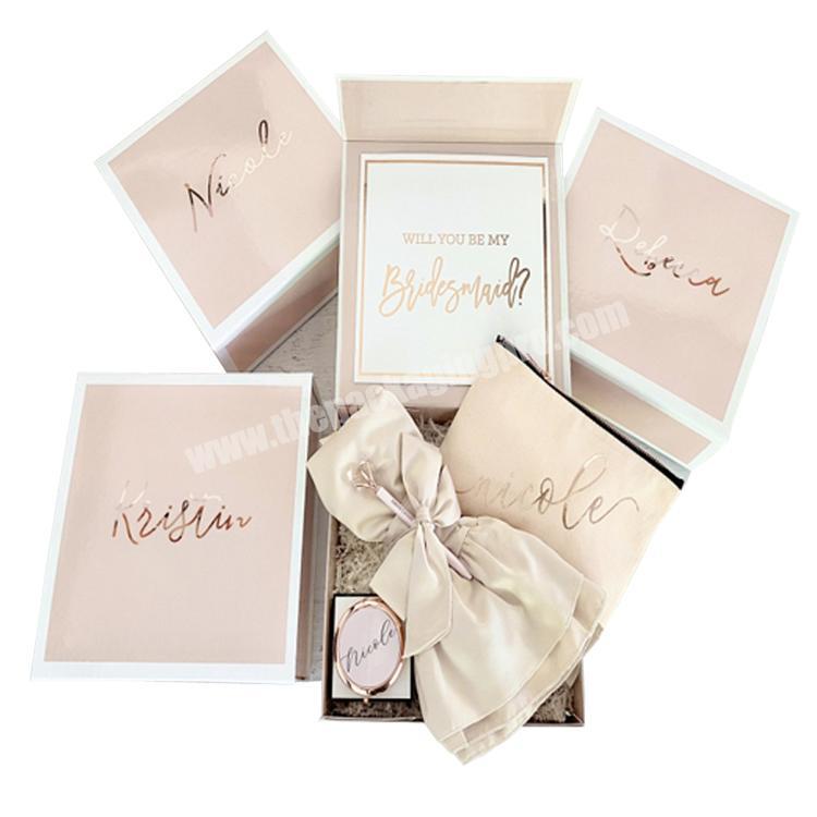 Personal  brides bridal magnetic closure wedding favor invitation bridesmaid groom gift boxes geschenkbox