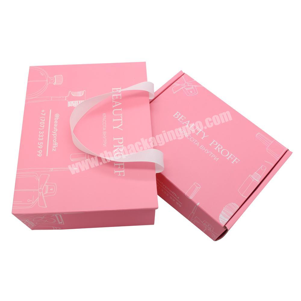 Personalised Pink Packing Corrugated Boxes Verzenddoos Light Pink Shipping Bag And Box Custom Logo
