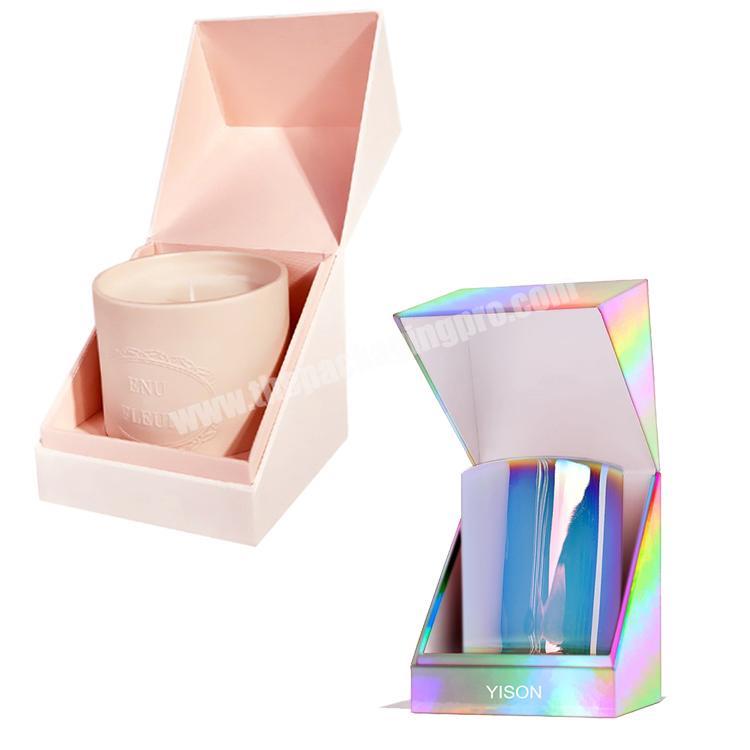 Personalize printed cardboard empty candle jar gift boxes Custom luxury candle box packaging