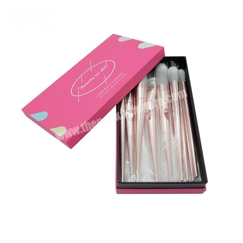 Pink Custom Made Recyclable Paper Cardboard Packaging Box for Makeup Brush