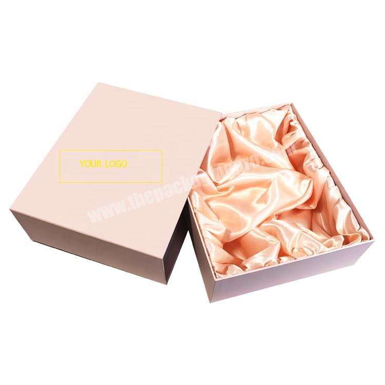 Pink Wholesale Custom Logo Premium Luxury Cardboard Wig Hair Bundle Package Extension Clothing Magnetic Gift Paper Packaging Box