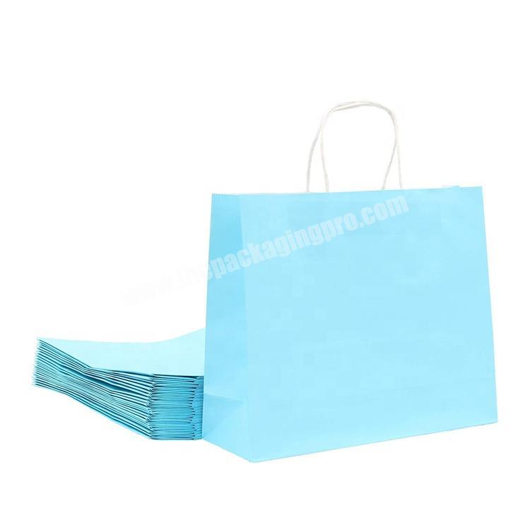 Plain blue packaging gift paper bag with customized logo