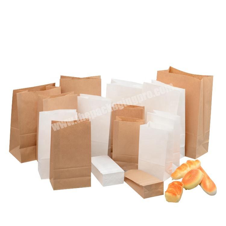 Plain brown kraft paper food bag without handle