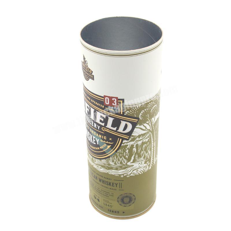 Popular products biodegradable packaging box round wine bottle paper tube box packaging