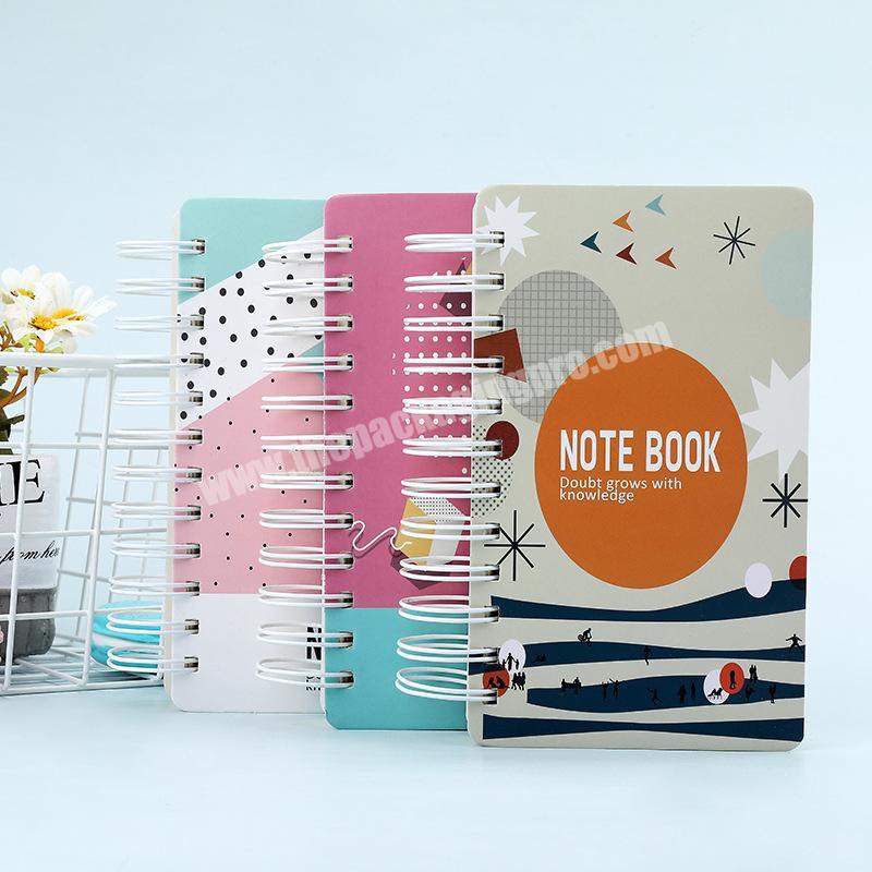 Portable size thick cute color printing paper spiral journal notebook for  girls