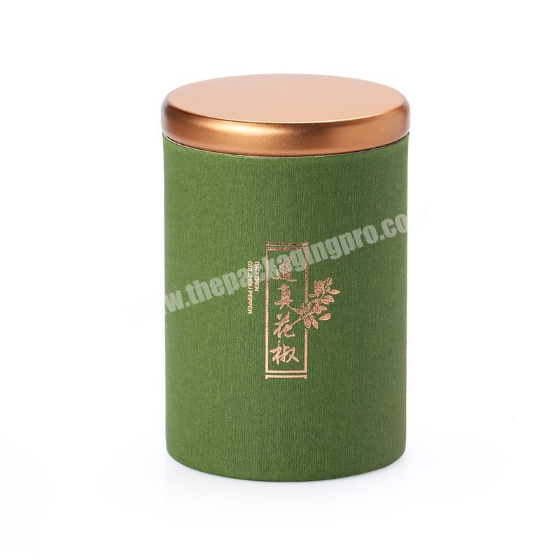Eco friendly cardboard paper tube box luxury print kraft round paper packaging tube loose leaf tea packaging