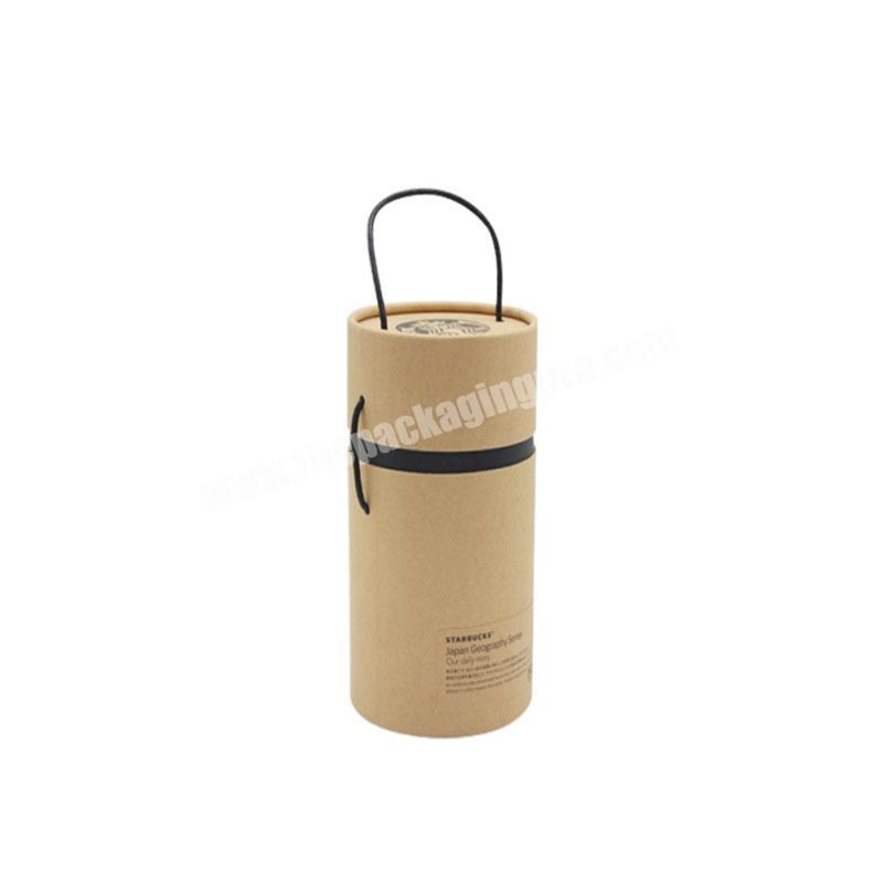Professional Design Kraft Paper Box Vacuum Cup Packaging Tube Boxes With Black String