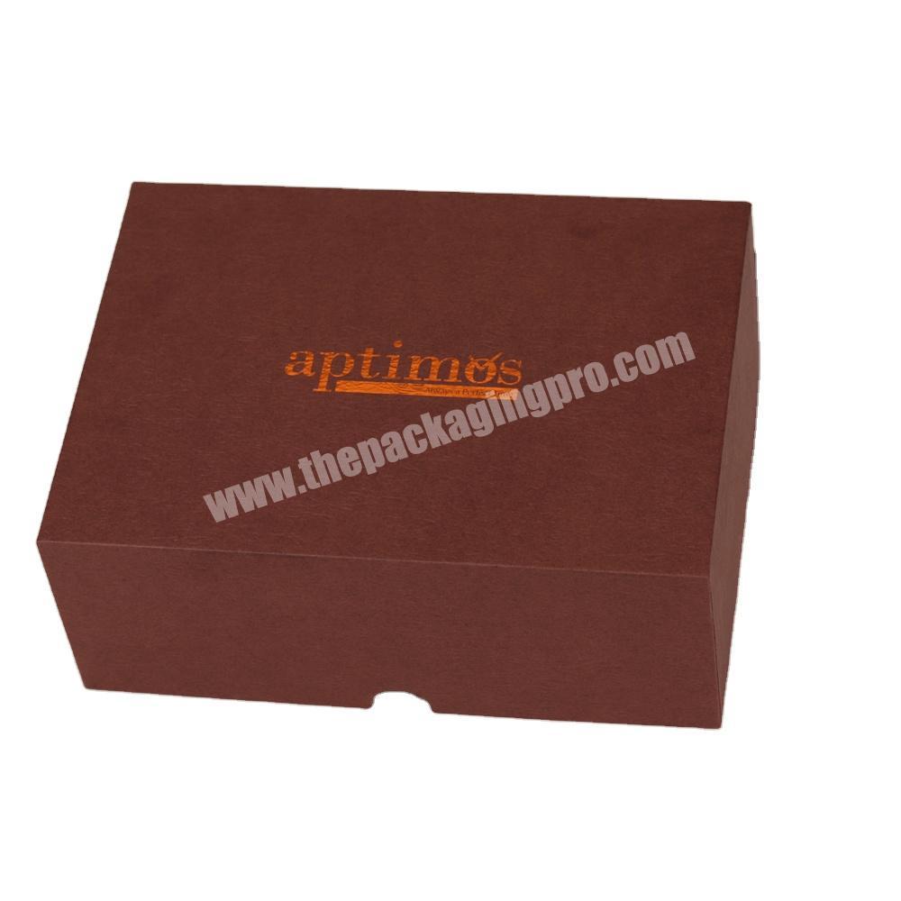 Professional custom design special brown texture paper pretty gift boxes for packaging items