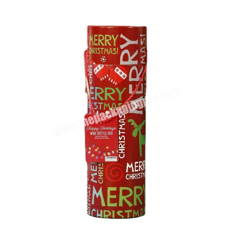 Professional custom red portable paper tube color printing Christmas gift wrapping paper tube
