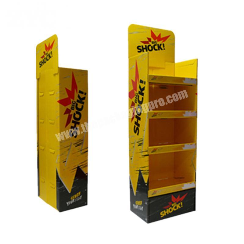 Promotional Beverage Paper Display Stand POP Cardboard Shelf Display Rack for Energy Drink