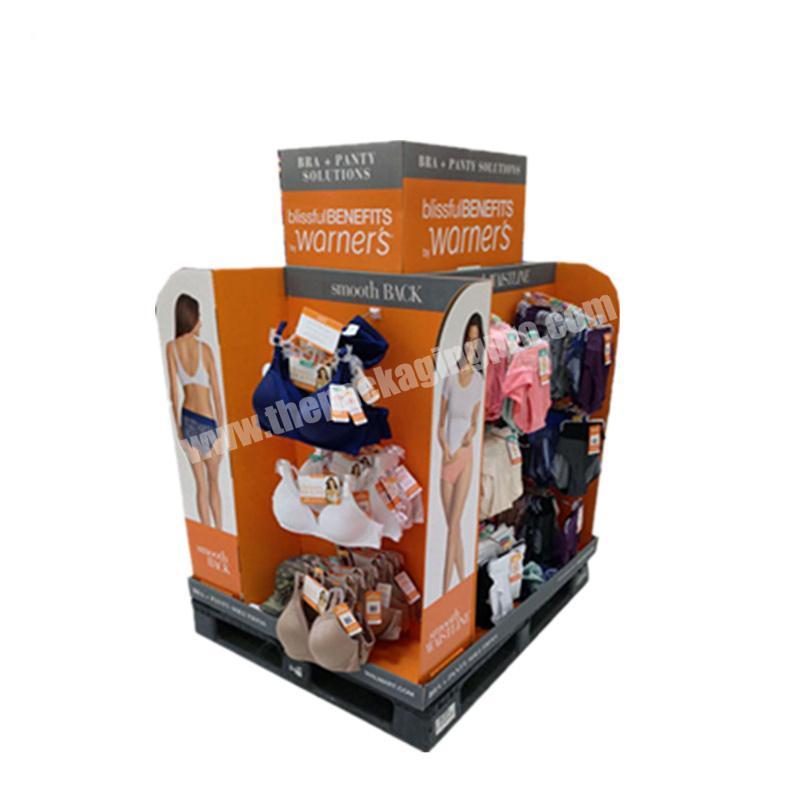 Promotional POP Corrugated Cardboard Pallet Display Clothes Paper Display Stand