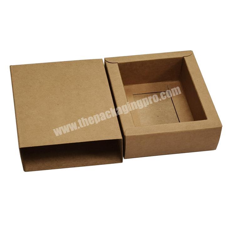 Rectangle Small Brown Kraft Boxes Heavy Duty Paper Gift Box with Drawer for Gifts Packaging Socks Jewelry