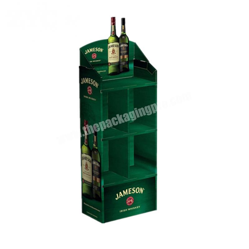 Recyclable Corrugated Carton Floor Cardboard POP Display Stand for Beer