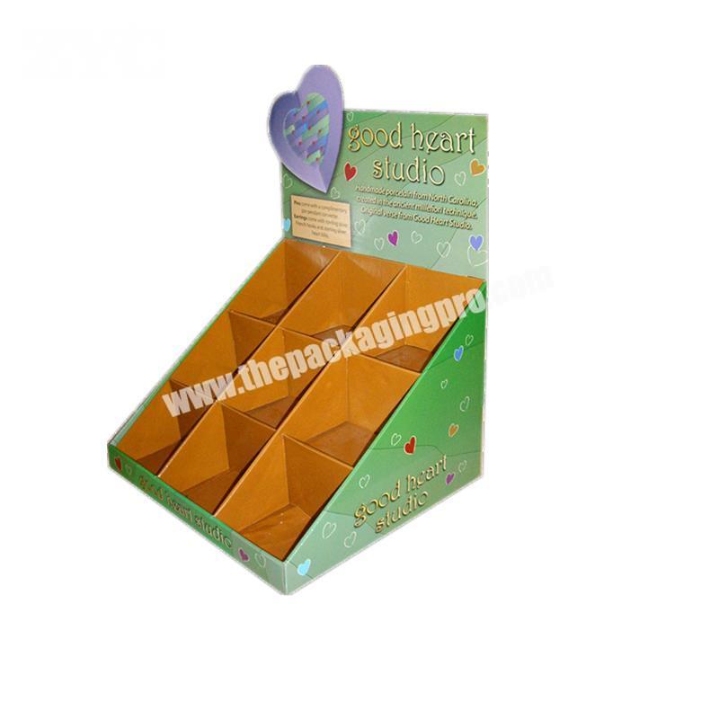 Recyclable Paper Folding Cardboard Counter Display with Tier for Cards