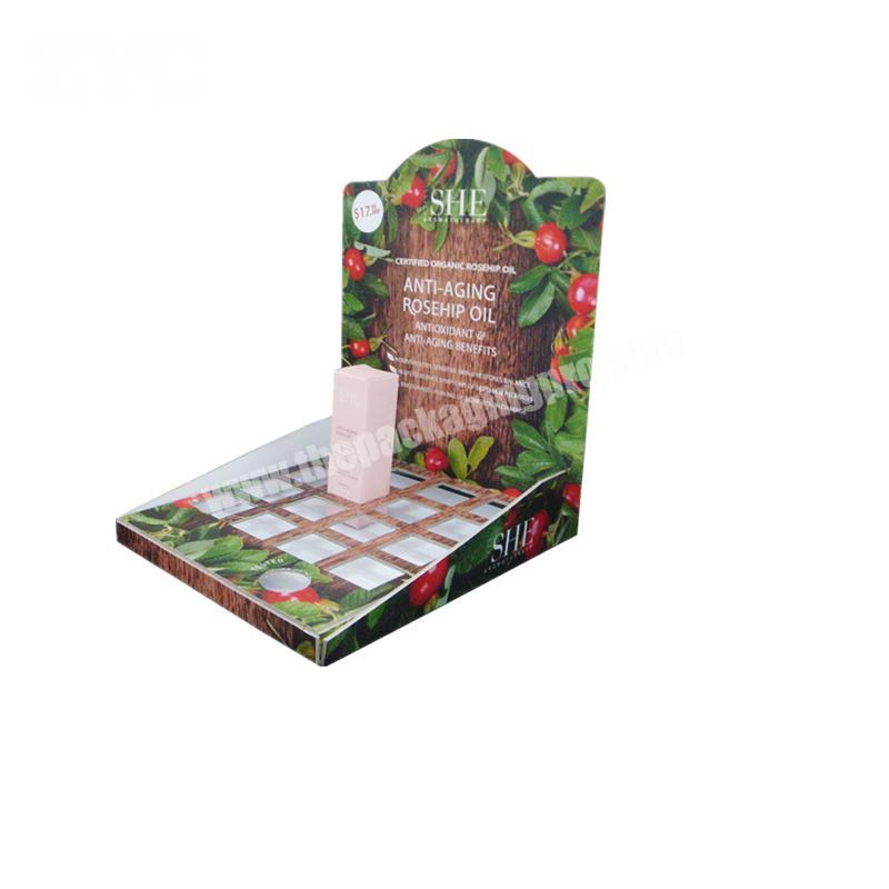 Recycle Paper Counter Perfume Display Cardboard PDQ Display Stand for Essential Oil