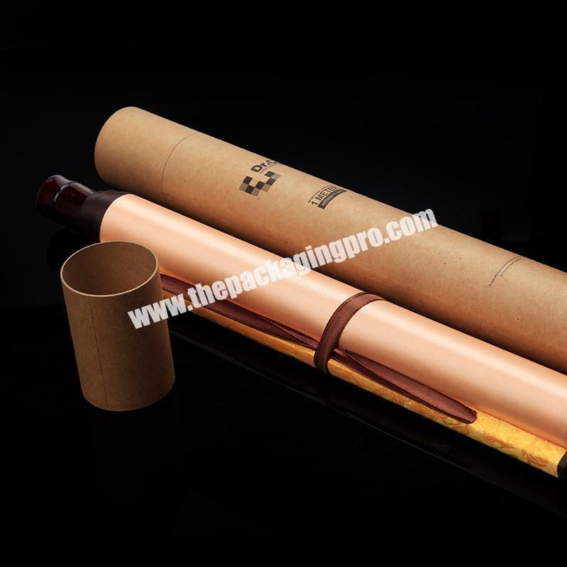 Customized Logo Color Printing big Embossing white art paper cylinder packaging round tube
