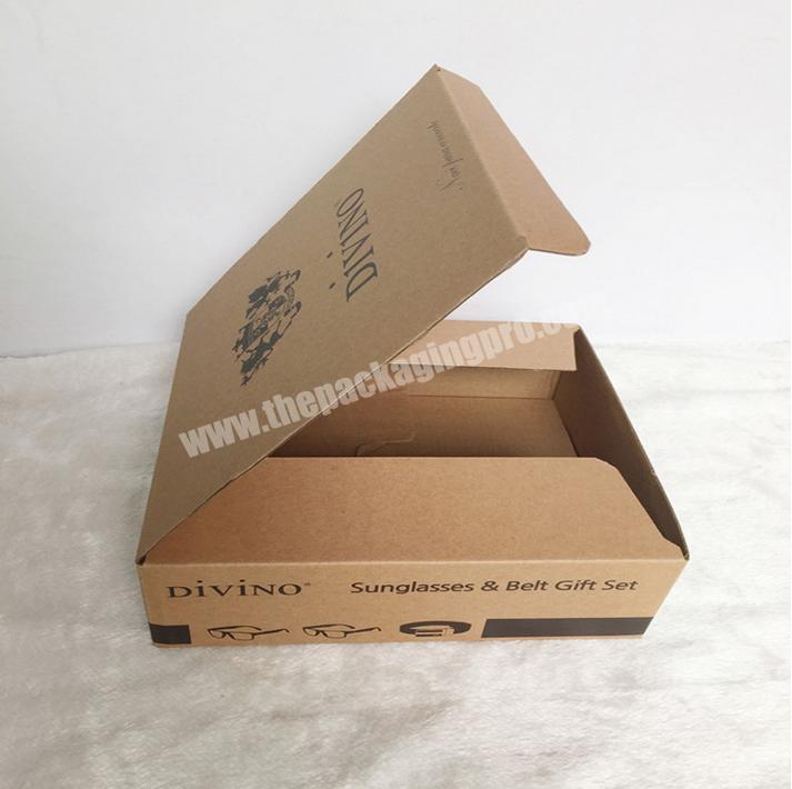 Recycle kraft brown paper pizza food e flute foldable corrugated carton cardboard mailer shoe shipping gift box packaging