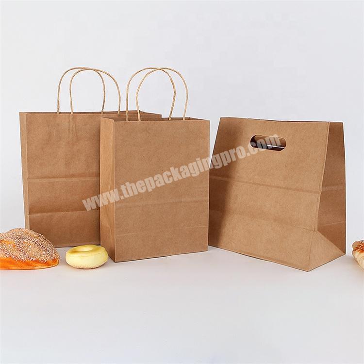 Recycled Custom Logo Printed Cheap Packaging Shopping Brown Paper Bag With Twisted Handles