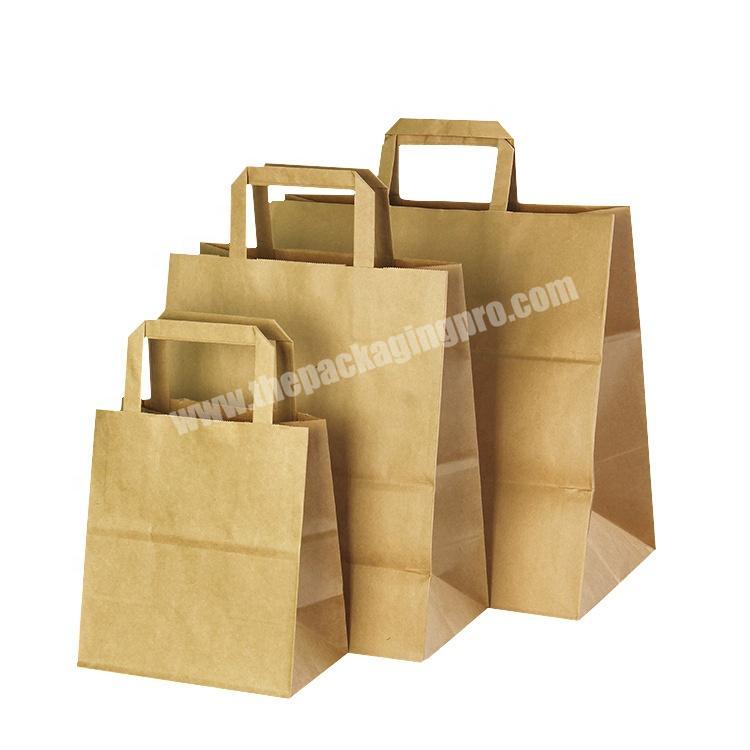 Recycled flat handle brown paper bags for packaging