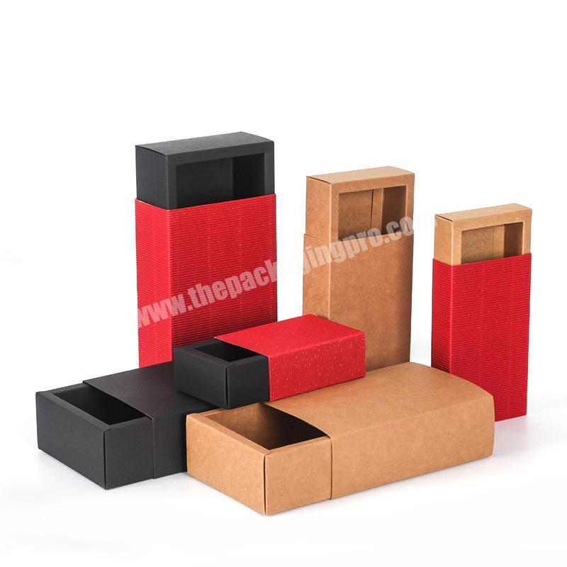 Recycled kraft paper folding drawer box transparent PVC black cardboard boxes of many specifications