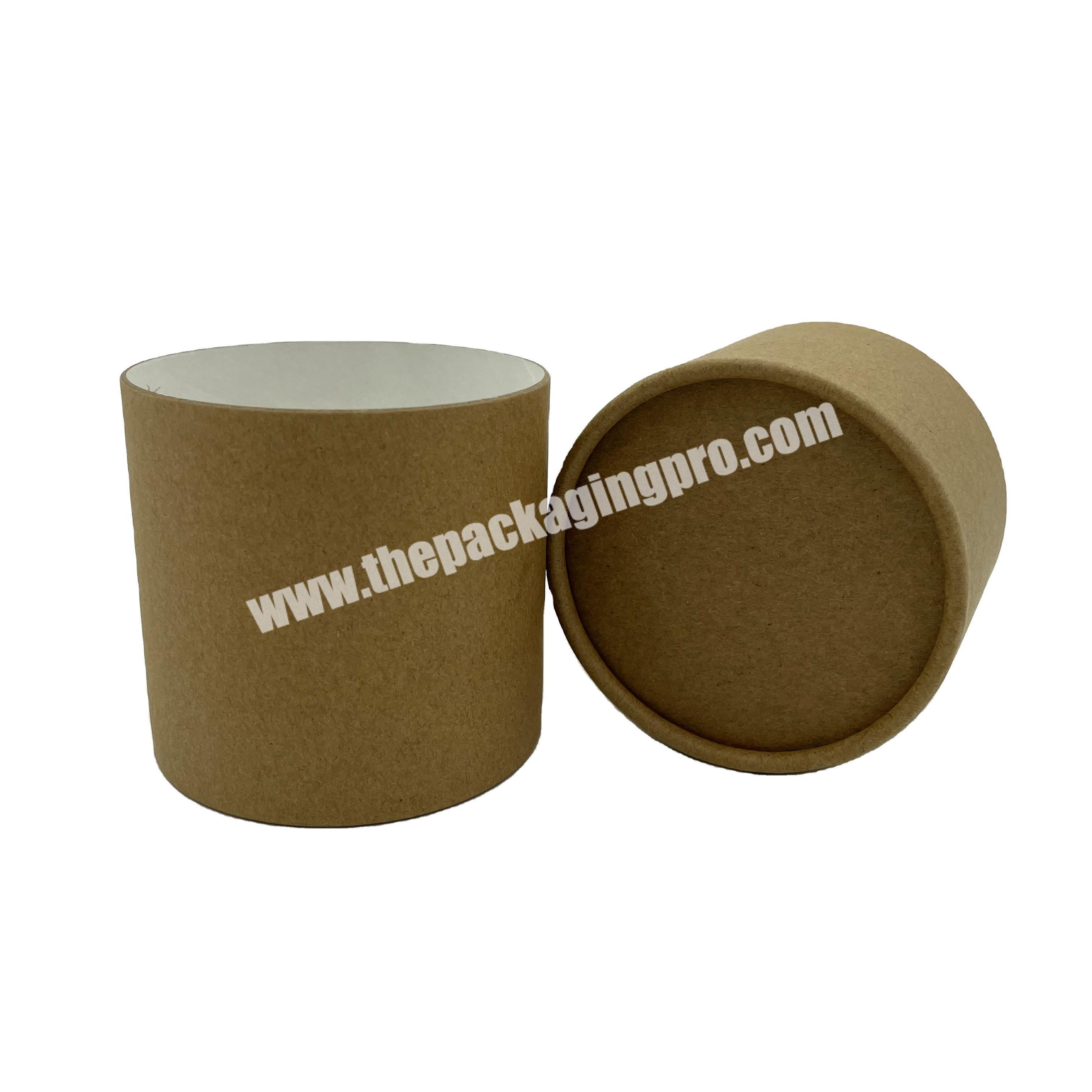 Biodegradable paper round box for candle cardboard gift box round recycled kraft paper tube with lid for candles