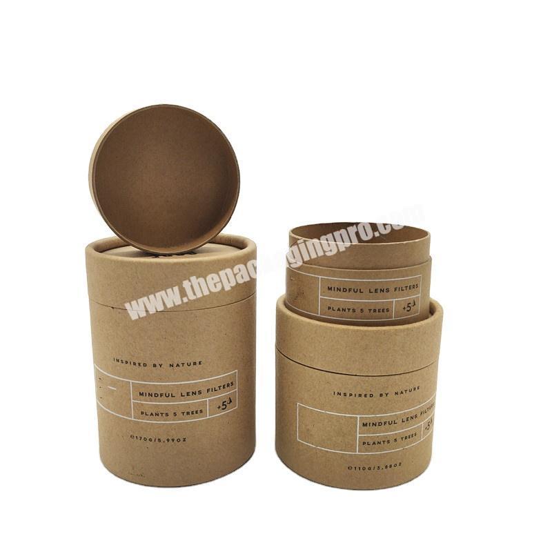 Recycled kraft paper tube with lid for candles telescope paper tube cardboard paper mailing tube large cardboard round box