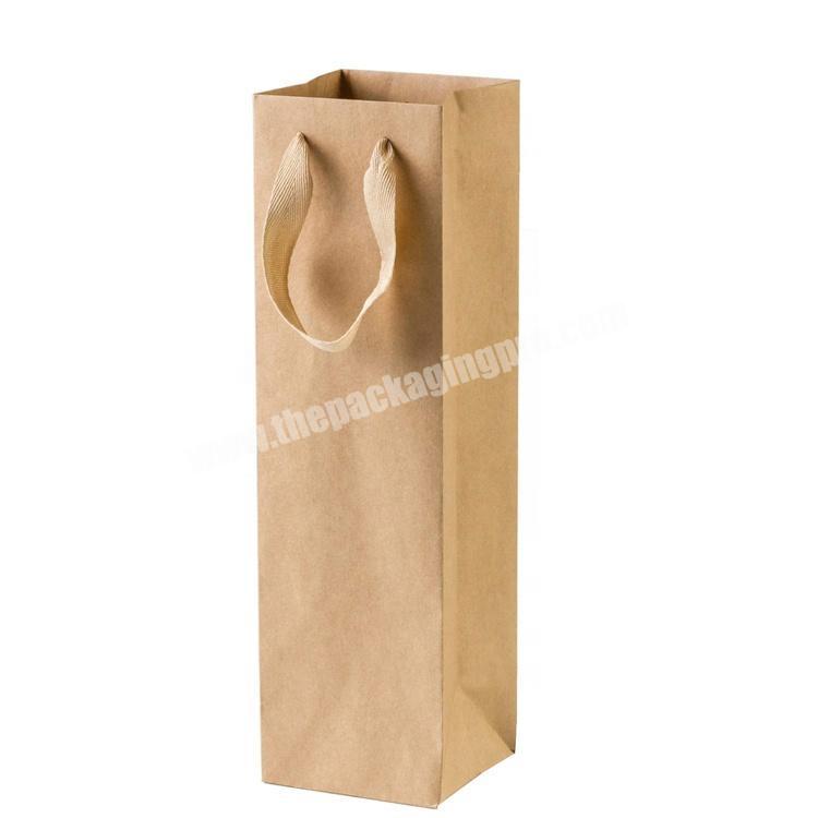 Recycled kraft paper wine gift bags for packaging