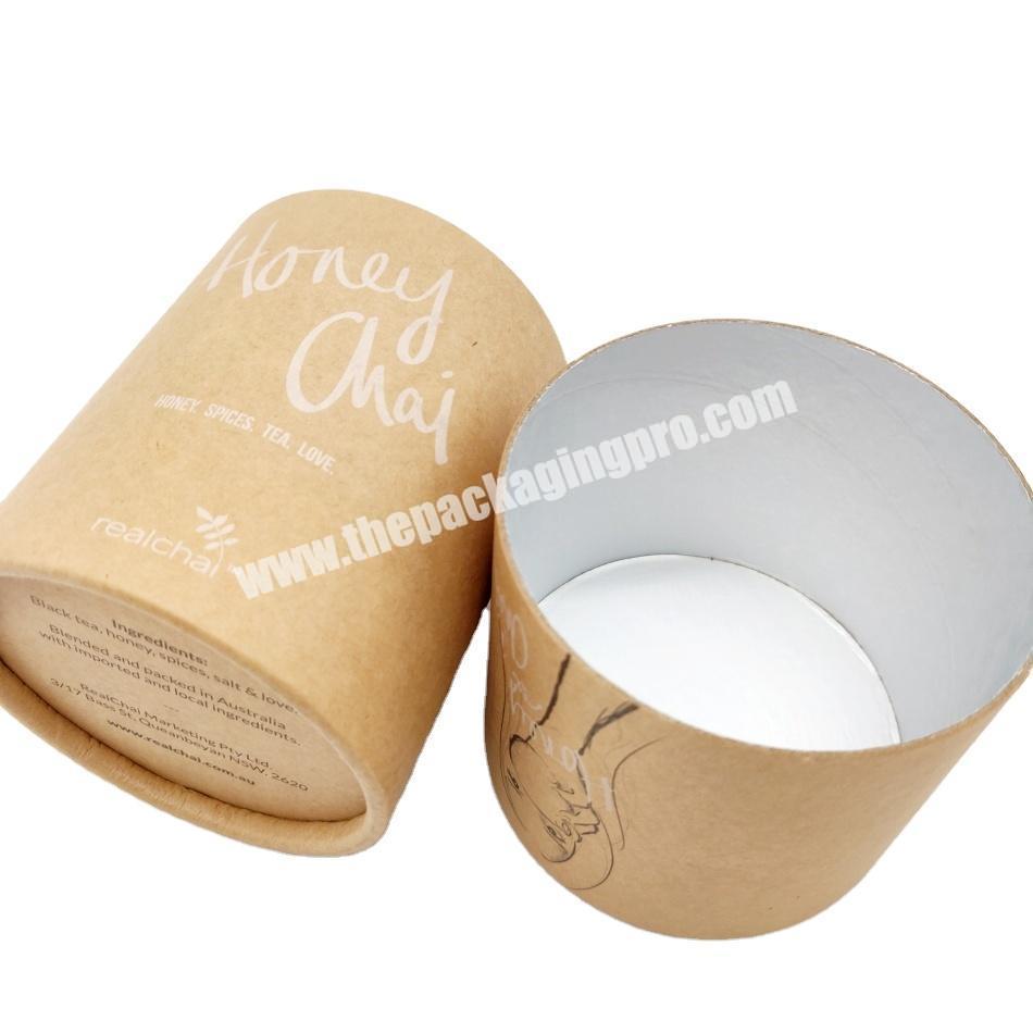 Custom Design Paper Tube Recyclable Cardboard Round Kraft Cardboard Packaging for Foods Cosmetics Skincare