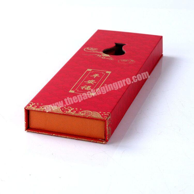 Red lid hollow lid book-shaped magnetic seal box with foam insert
