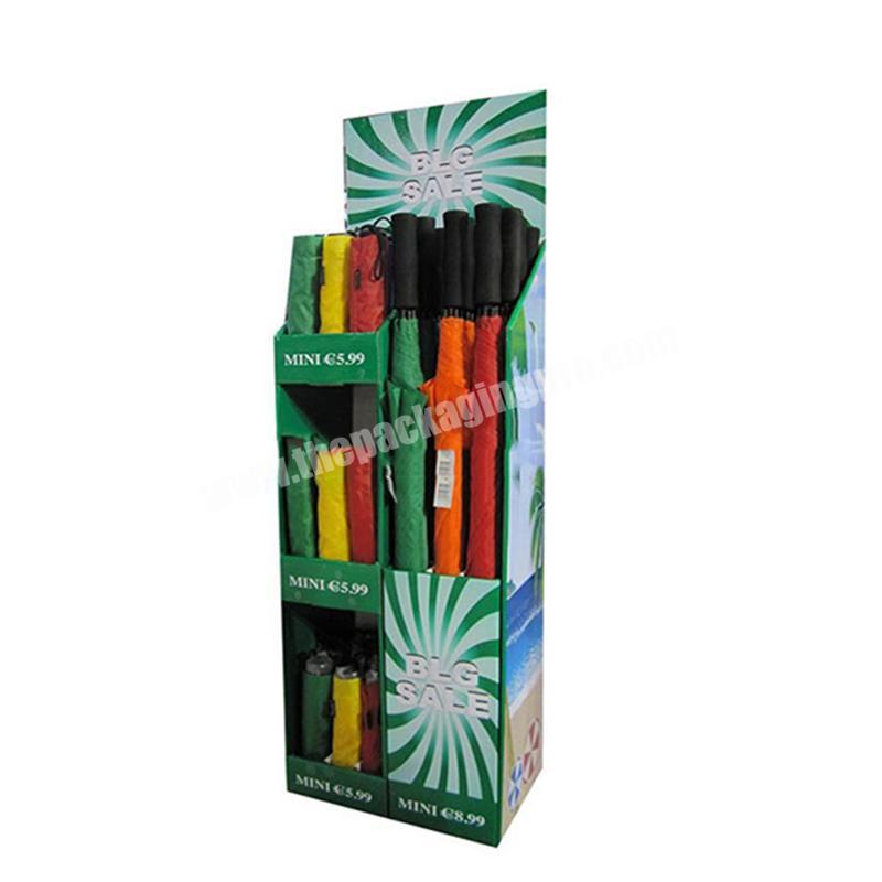 Retail Corrugated Paper Display / Promotional POP Cardboard Display for Umbrella