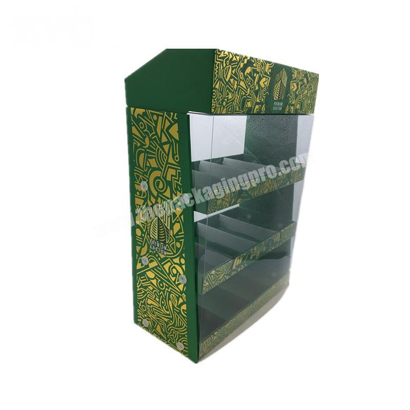 Retail Store Custom Printing Cardboard Counter Display with PVC window for Sales Promotion