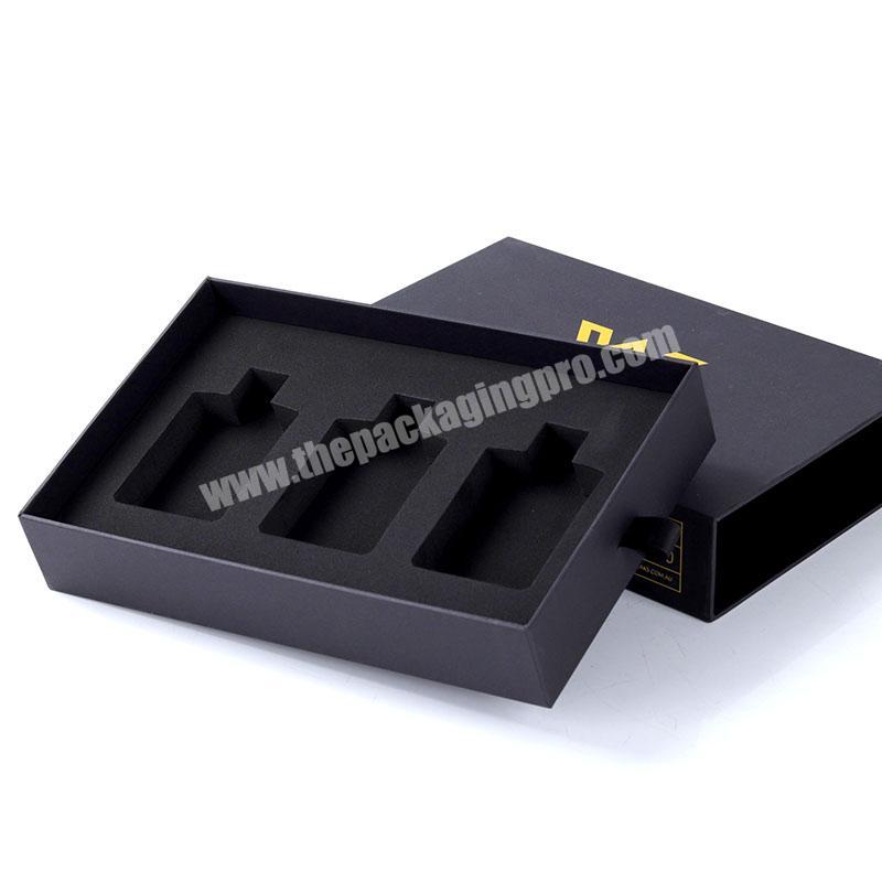 Rigid paper packaging gift box lid with customized foma insert for skin care product essential oil