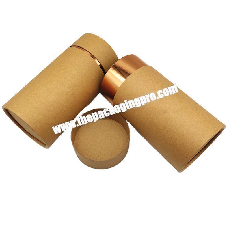Custom luxury Kraft paper tube box Gold foil for Essential Oil bottle Cosmetic T-shirt Underwear Festive Gifts Round packaging