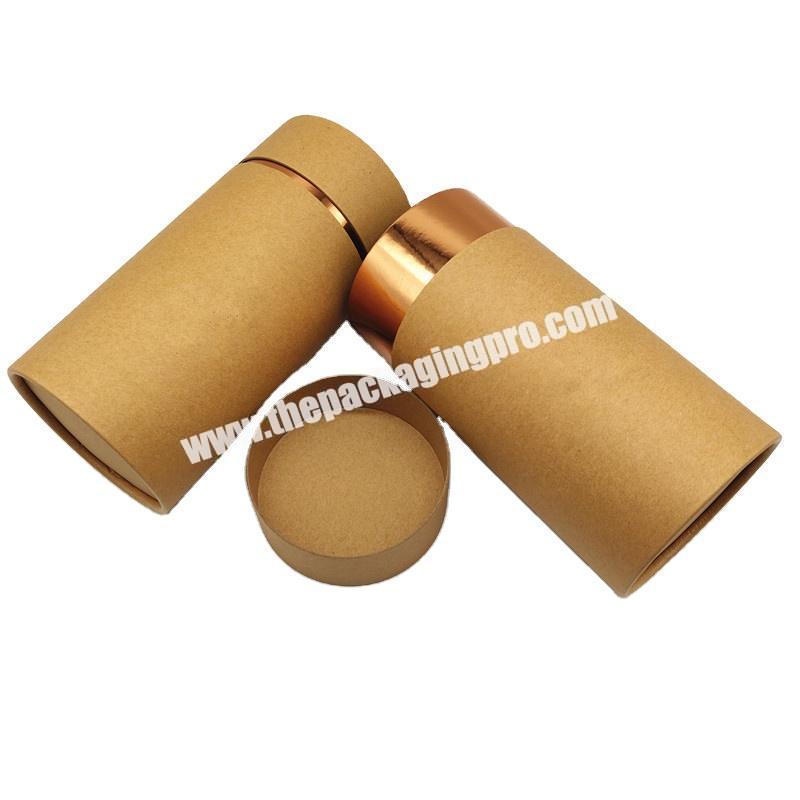 Recyclable and biodegradable kraft Tea paper tube packaging round box cardboard packaging with custom printing