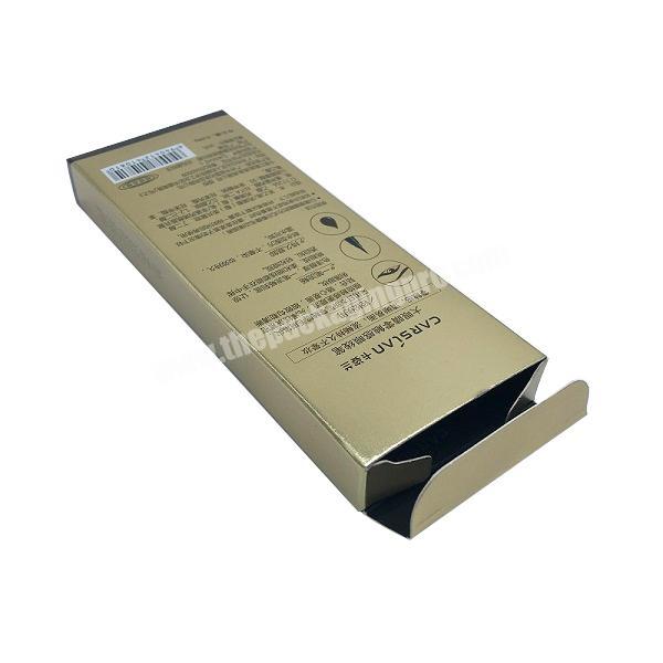Shiny Color Folding Carton Personal Care Packaging, Elegant Black Custom Paper Box With Logo Printing